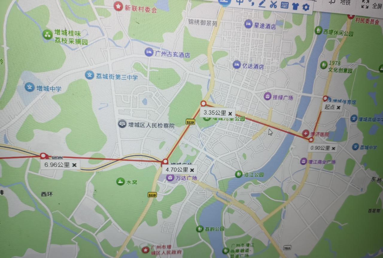 广州地铁21号线自制规划图
线路名称：广州地铁21号线
起止点：增城体育馆-天河