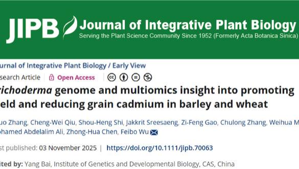 JIPB丨浙江大学邬飞波教授团队在木霉菌调控作物耐镉性方面取得新进展