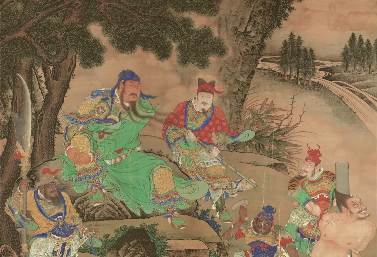 明  商喜  关羽擒将图