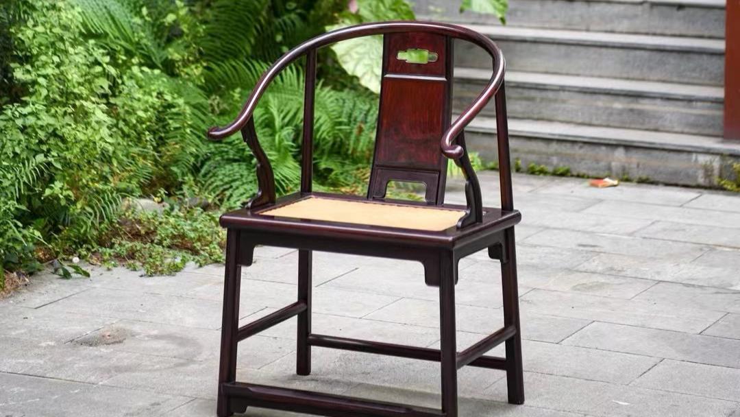 明式风骨，小叶紫檀复刻，安思远款藤面圈椅