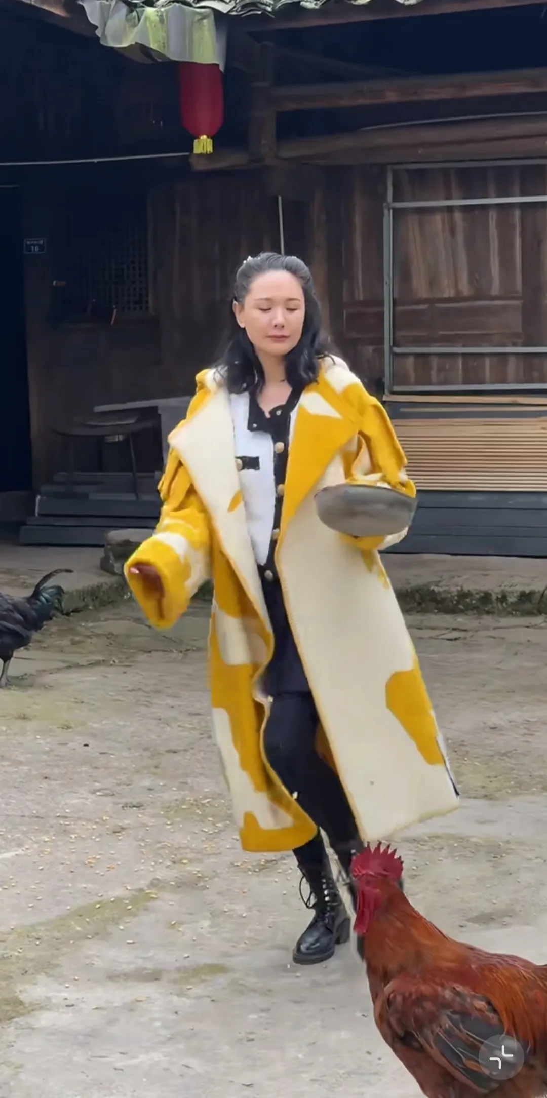 程莉莎，性格是真好，喂个鸡还要舞一段。