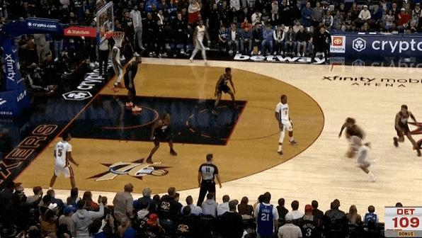 坎宁安丝滑后转身跳投命中，活塞还剩16秒领先76人3分