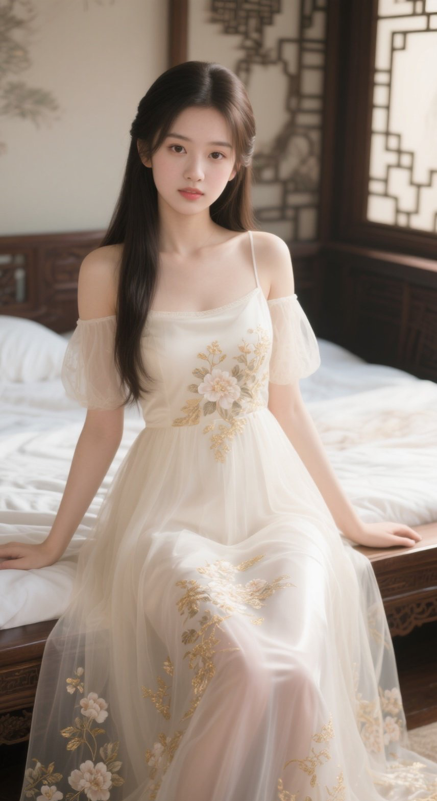 美眉雪纺衫裙秀，清新脱俗似仙子