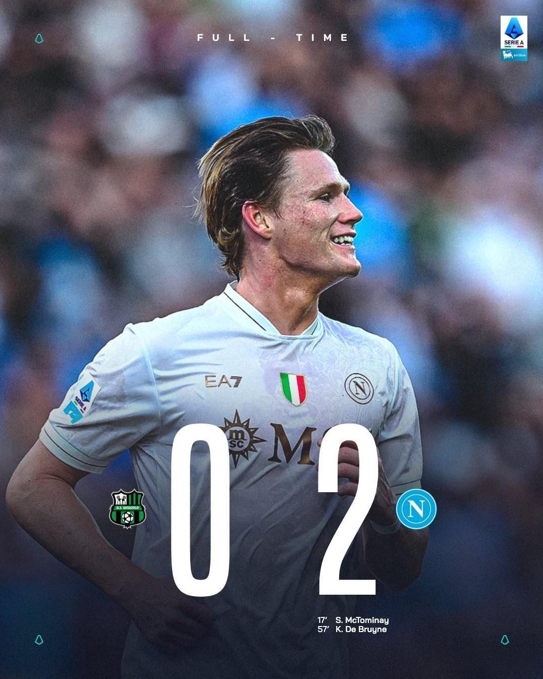 【Serie A】2025-26意甲联赛首轮4场比赛赛果
卫冕冠军那不勒斯开门红