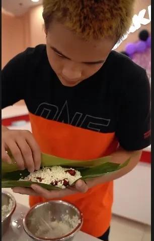 张沛勉好孝心，少年成名小小年纪有这份孝心实属罕见，每天训练那么辛苦，还亲自学包粽
