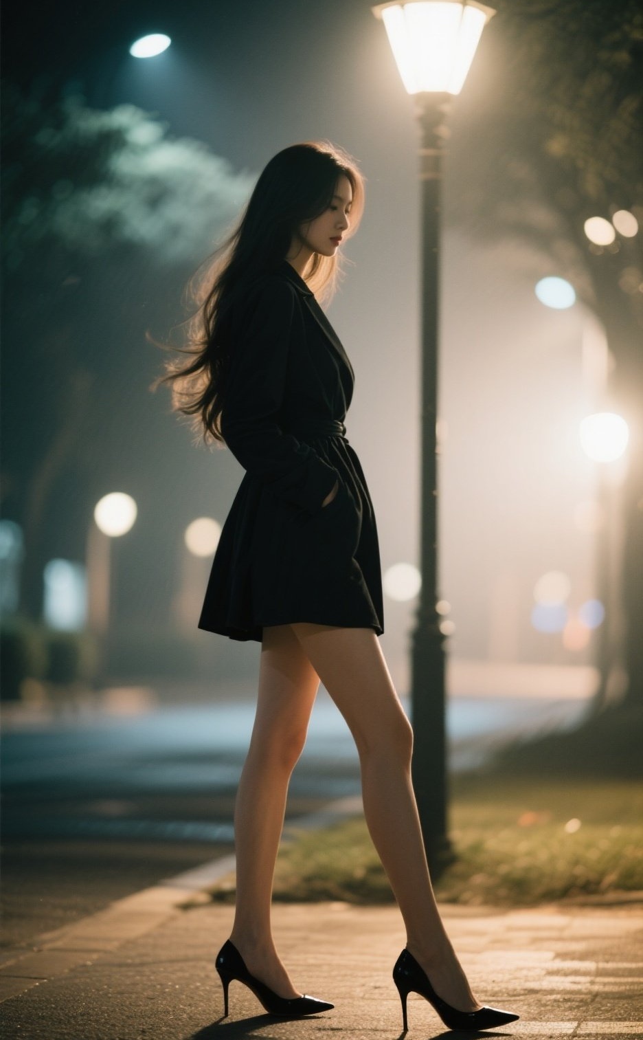 美眉高跟秀长腿，步步生姿撩动人心