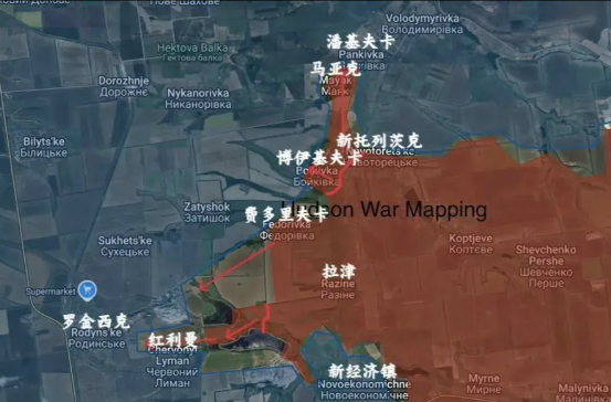 俄军在红军城以东打崩了乌军防线，从拉津前推的俄军中部集群部队已经抵达罗金西克郊区