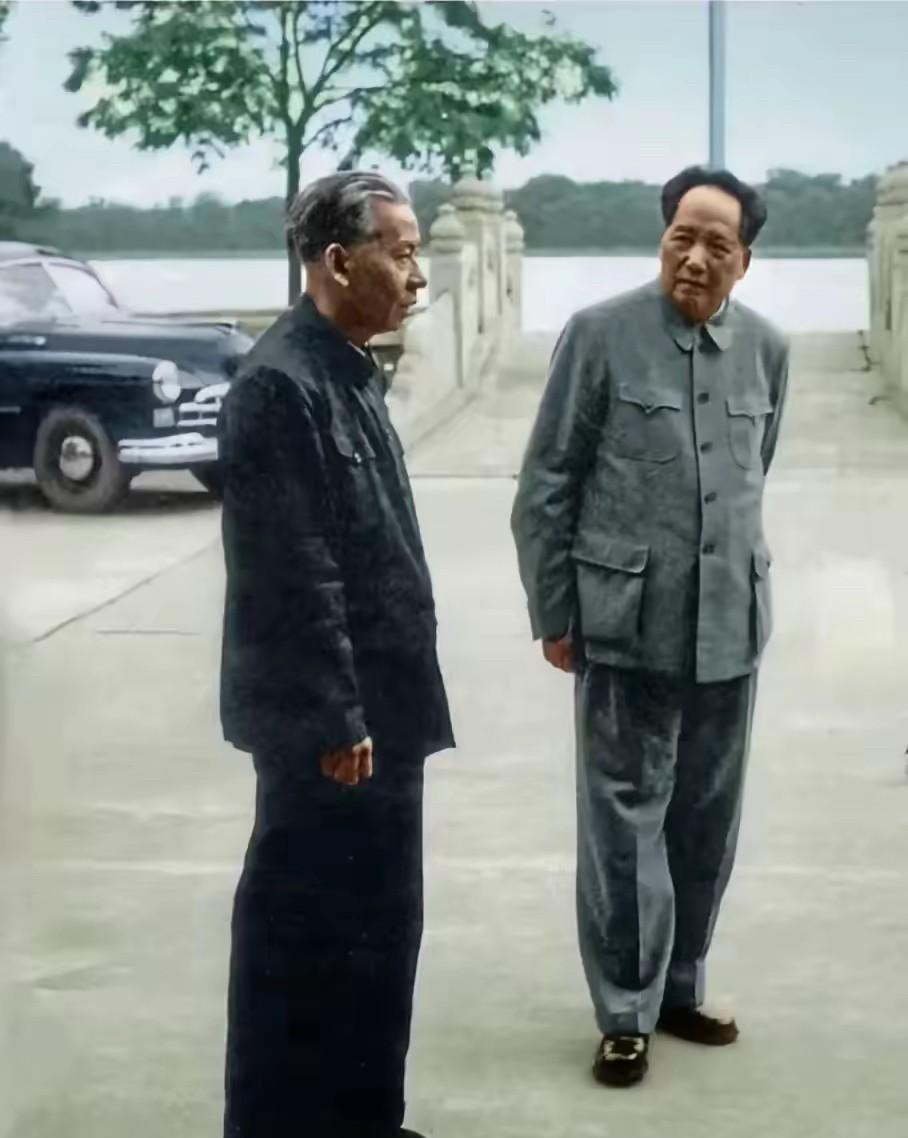 这张照片是两人难得一见的合照。
两位都是伟人和历史的巨人，在一起，共事了几十年，