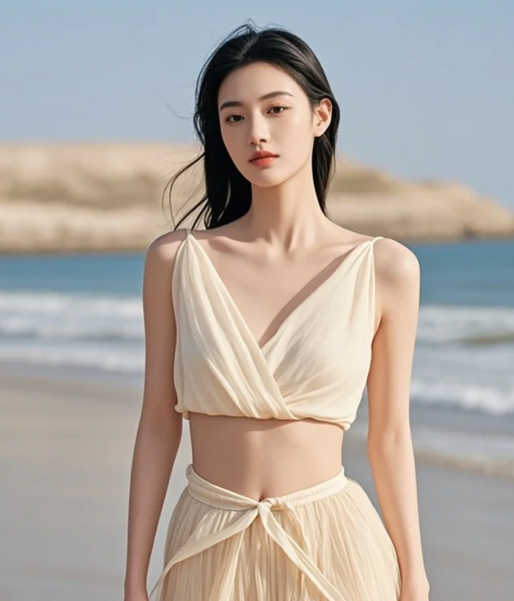 阳光亲吻她的锁骨，我却只能远远心动。