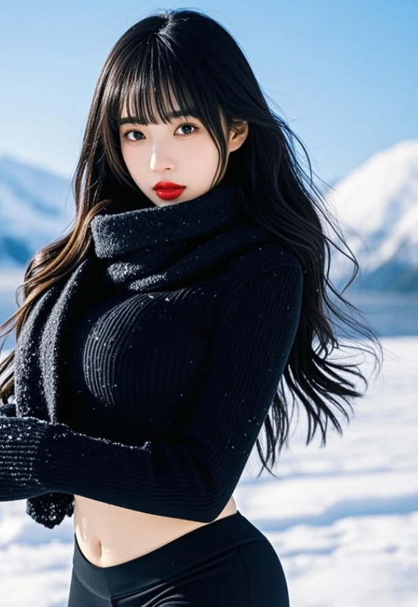 🔥雪地毛衣杀！围巾挡不住的S曲线，冬日氛围感拉满～