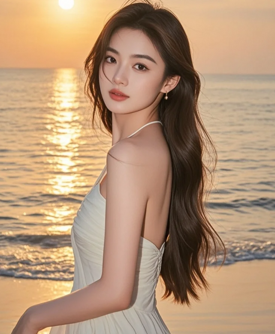 海风轻抚她的长发，大牌明星的温柔笑容如暖阳融化心扉
