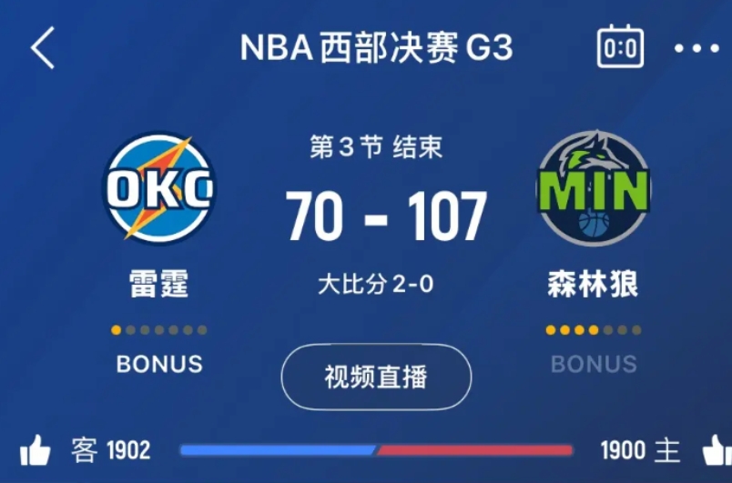 我早就说过，没有罚球的亚力山大，啥也不是。

西部决赛，雷霆在主场连下两城，取得
