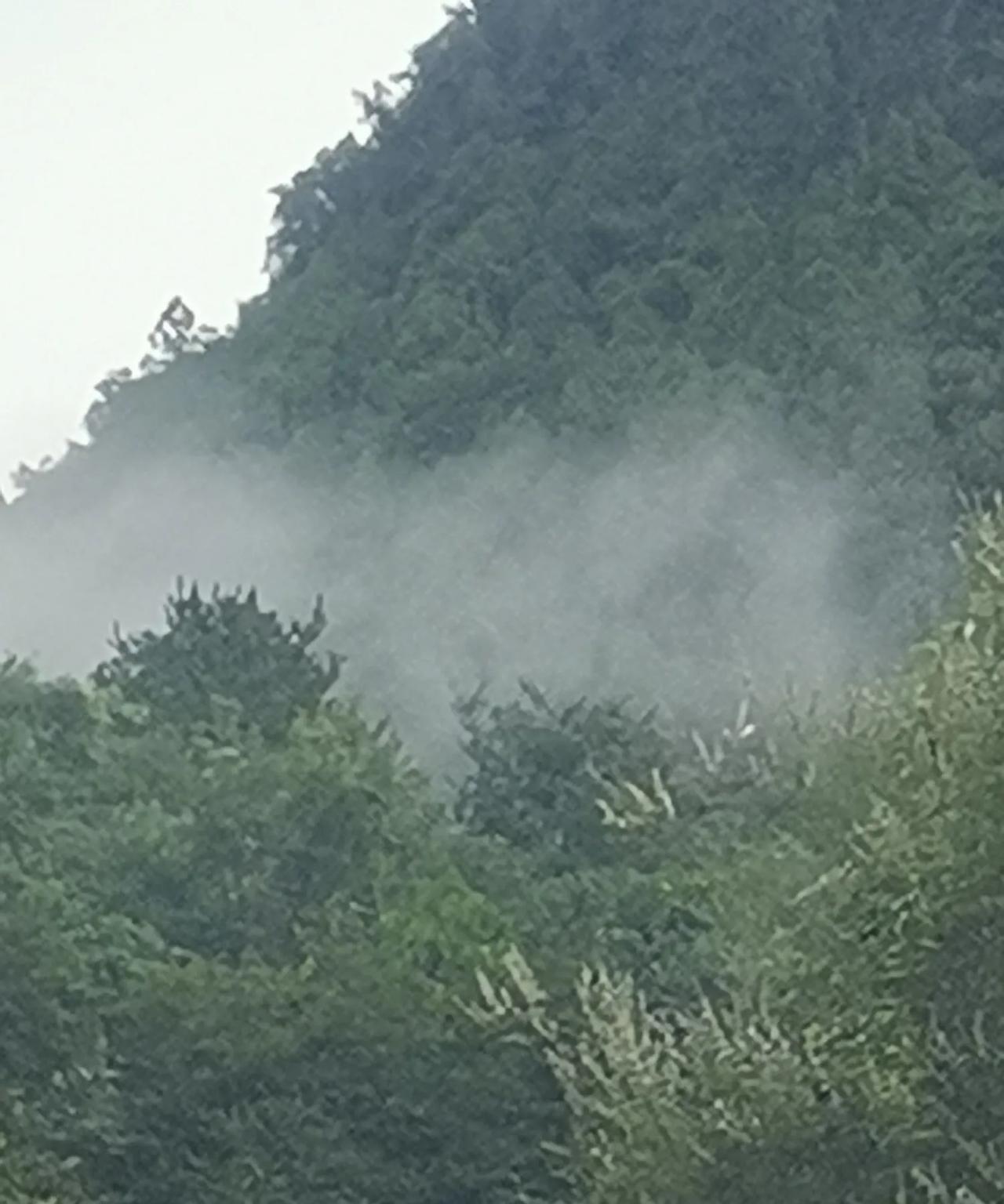 在太行山里，我们看到了云海，说实话跟我在黄山看到的不一样。
那天是大晴天，非常热