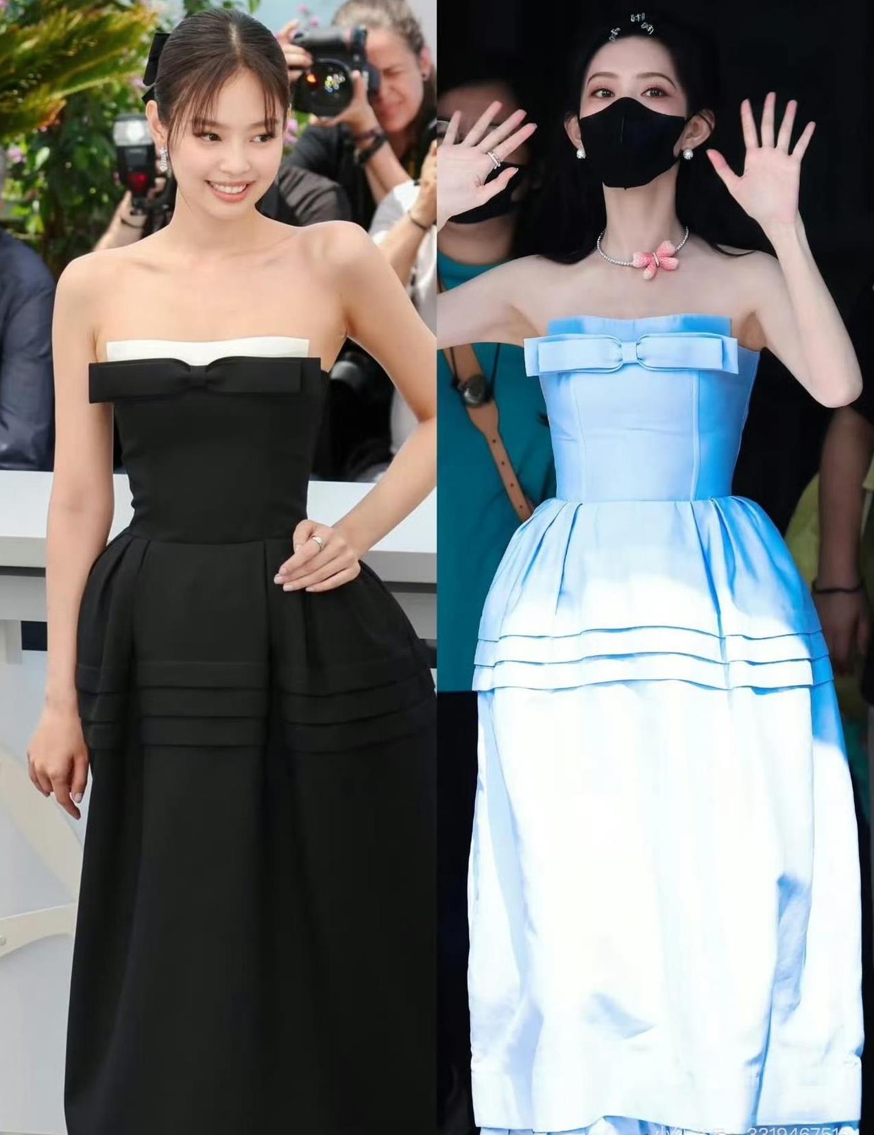 孟子义和Jennie穿了同款！一个像黑天鹅，一个像公主，风格都绝美！[送心]