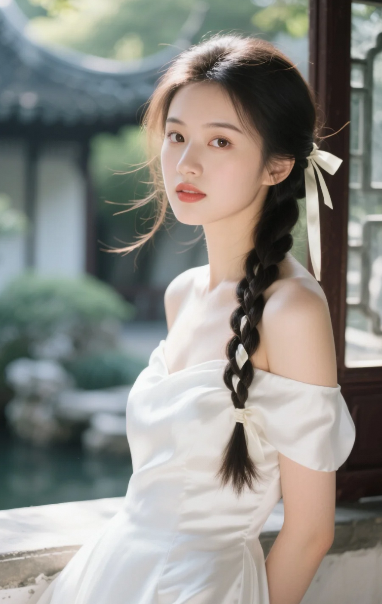 清丽脱俗，她的眼眸里藏着星辰大海