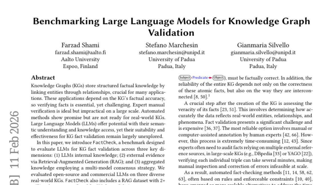 阿尔托大学与帕多瓦大学研究：大语言模型知识图谱质检能力评估