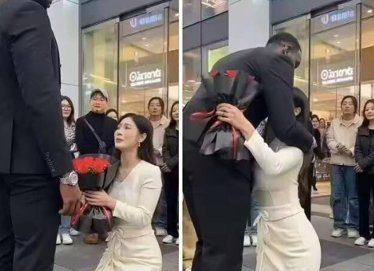 给黑人下跪？这事儿太离谱了吧！











大街上，有人竟然给黑人下跪
