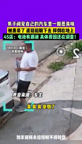 “臭晕人还是头次见！”河南郑州，一男子清早开车，结果刚进车里，就闻到了浓烈地恶臭