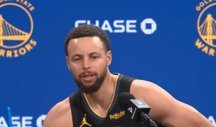 NBA常规赛，勇士135-112击败热火。
在赛后采访中，勇士球员斯蒂芬-库里谈