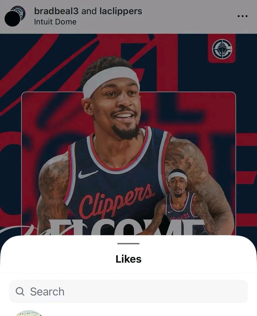 保罗欢迎比尔加盟快船，保罗也在路上，两人一起来快船帮助哈登夺冠
快船阵容很豪华，