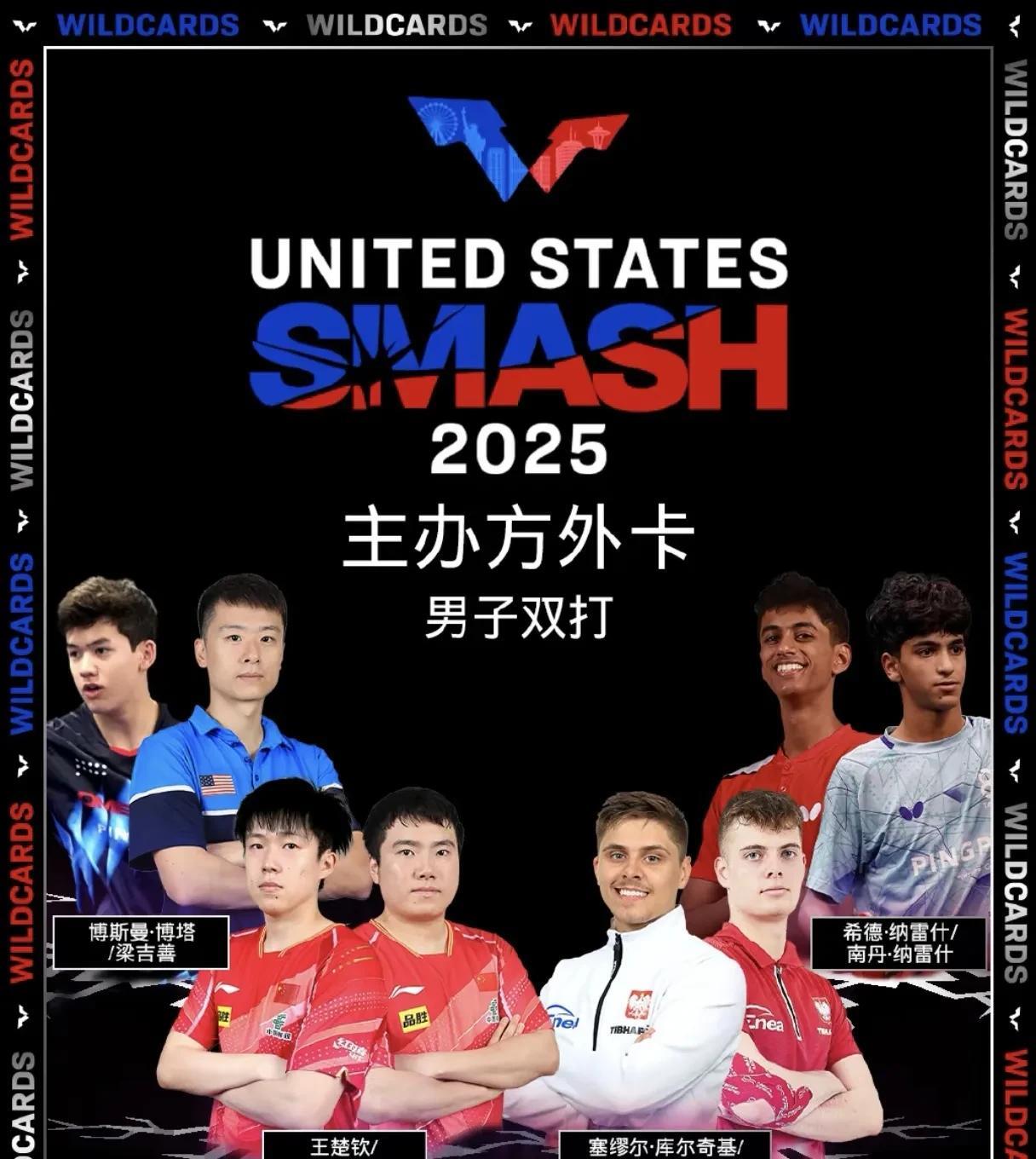果然没有猜错，WTT美国大满贯主办方外卡男双给了梁靖崑和王楚钦，这次WTT美国大