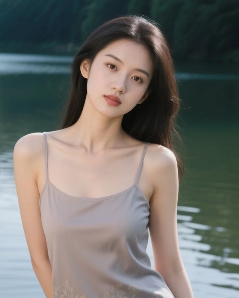 笑眼弯如月，甜漫空气中。