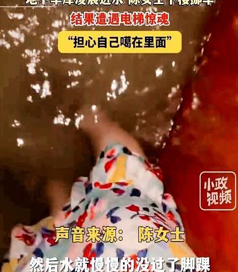 太吓人了！

商丘，女子半夜得知车库被淹，乘电梯下楼挪车！

谁知到了负