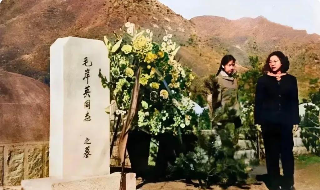 邵华陪刘思齐给毛岸英扫墓，姐姐静静站着，不敢相信自己的眼睛。
姐妹俩来回的路费和