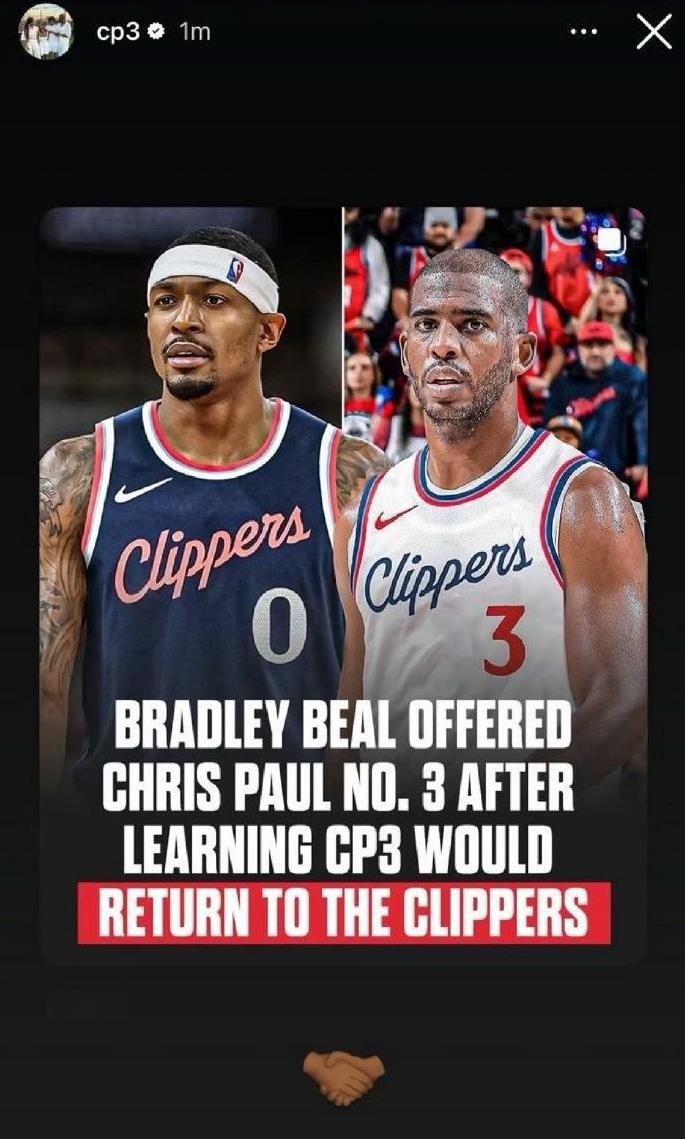 保罗社媒感谢比尔让3号，NBA也看辈分！
2人整个职业生涯都是穿3号，比尔为啥让