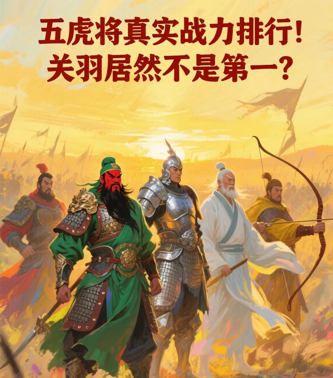 五虎将真实战力排行！关羽居然不是第一？
都说关羽是三国战神，可正史里他连人质都保