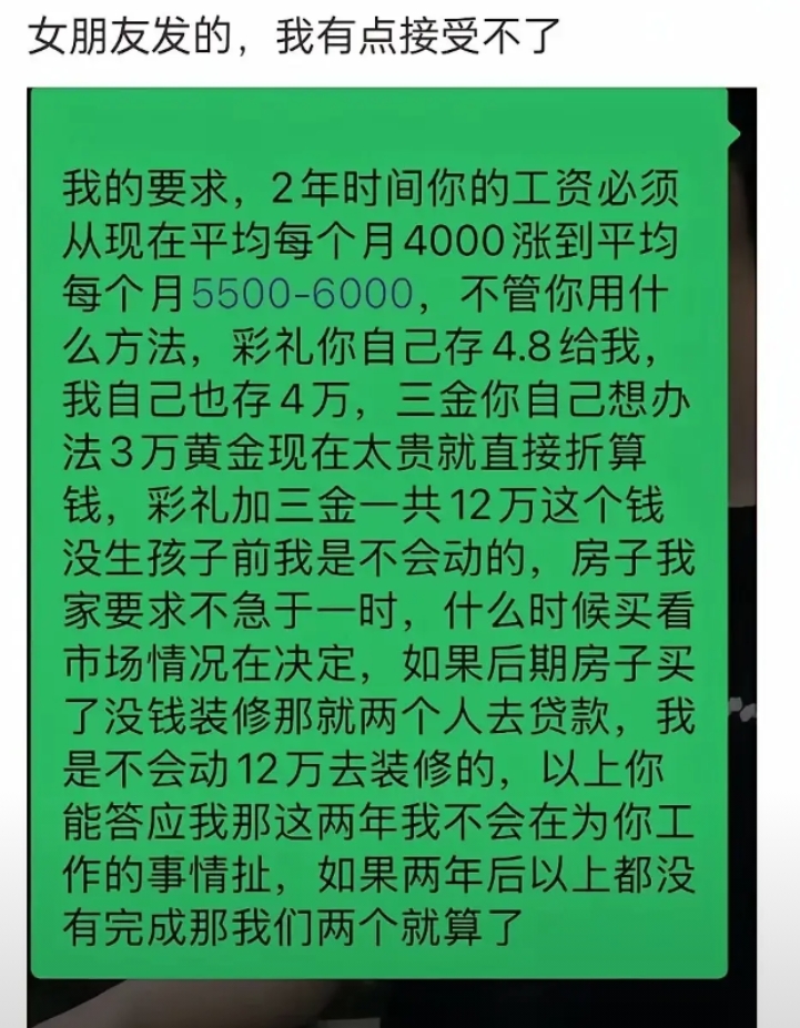 这竟然是我这几年看到的最低的结婚要求了