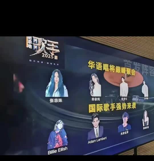 歌手2025这阵容天啊！
国内唱将:
张惠妹，单依纯，陈楚生，白举纲。
国