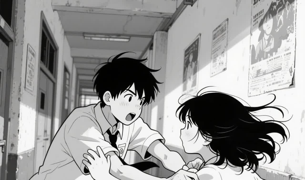 男女同学打架闹到报警
A男同学从夏季校服的袖口看A女同学穿的文胸，下课和BCD