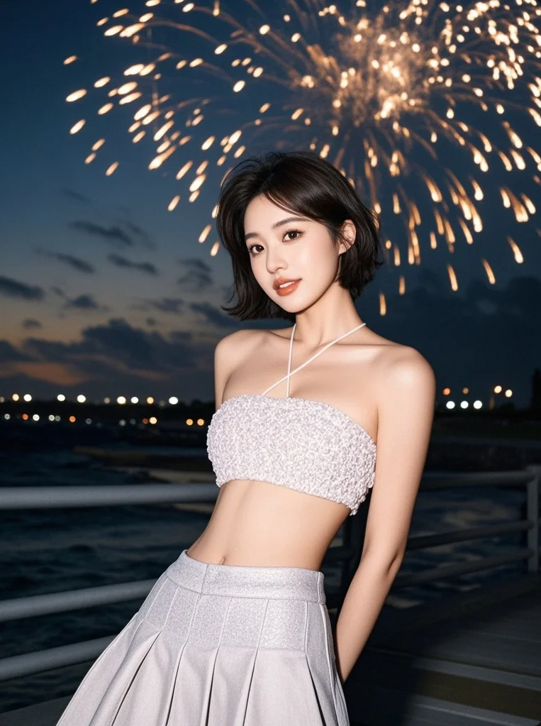焰火映红颜，夜色醉人心