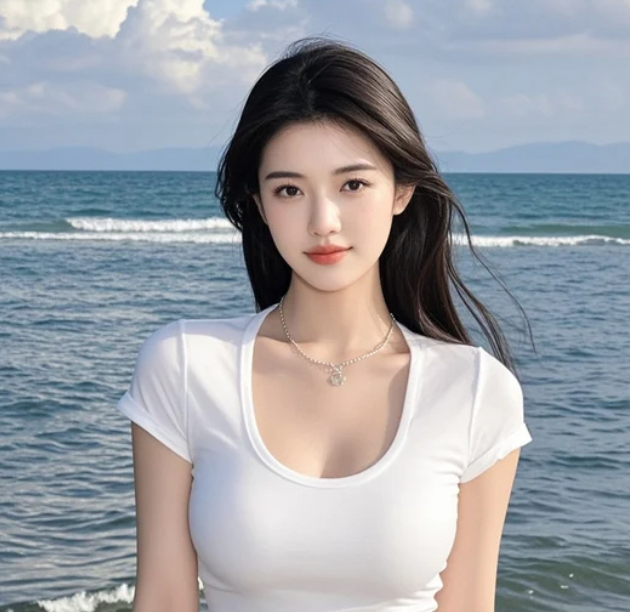 她在海边奔跑，像风一样自由洒脱