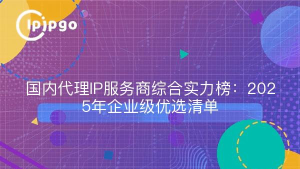 国内代理IP服务商综合实力榜：2025年企业级优选清单