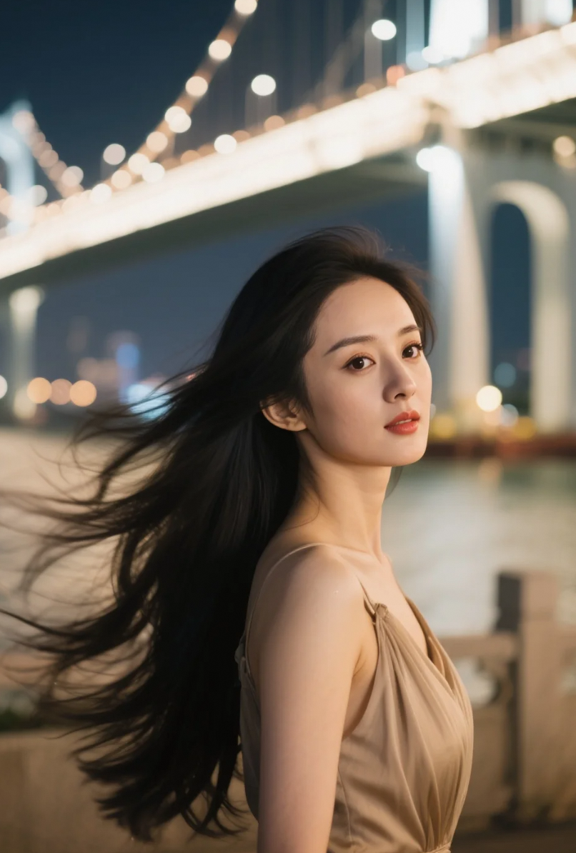 不靠滤镜，夜色就是她的顶级打光师
