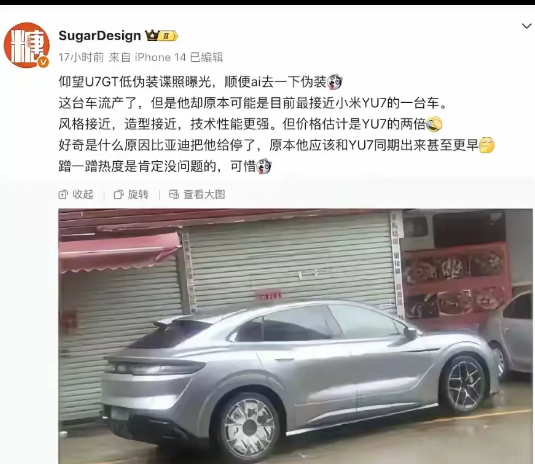 给船夫哥点赞！叫停仰望U7GT非常明智的选择！
来自博主消息，仰望U7GT流产了