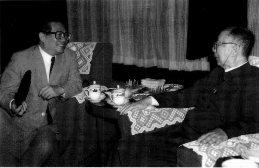 1990年7月31日，江同志亲切看望了聂荣臻元帅。聂荣臻建议江同志在紧张的工作中