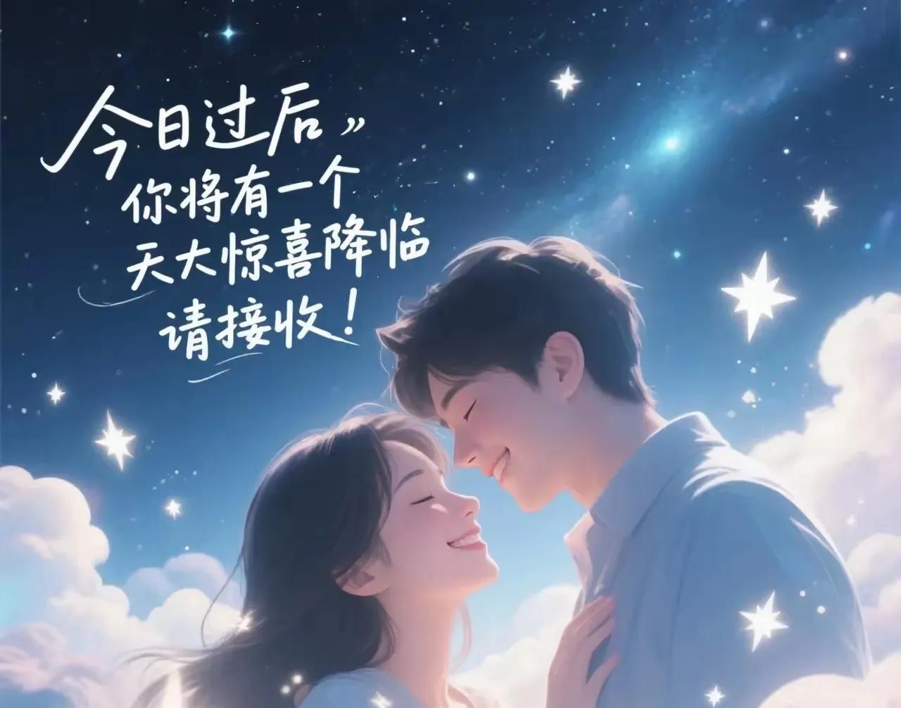 今日过后，
你会有一个
天大的惊喜降临，
请接收！