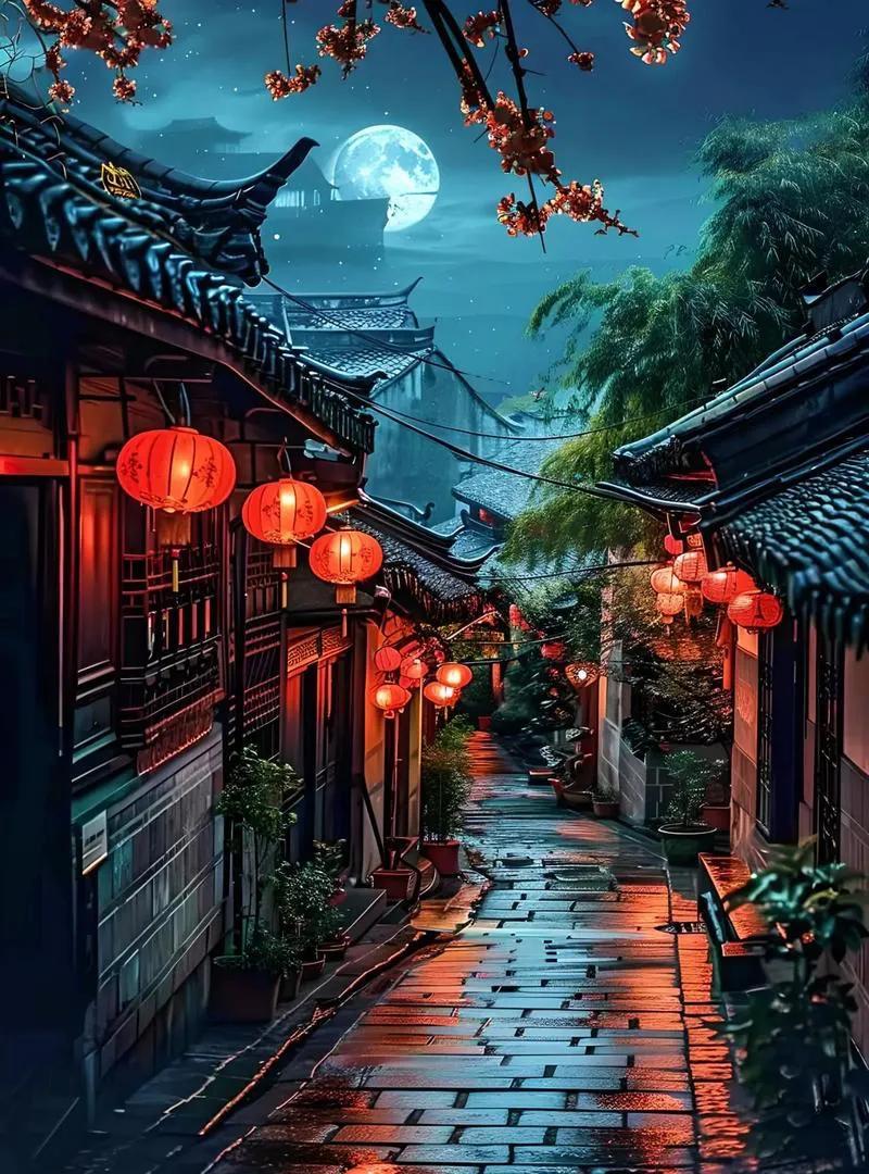 空巷悠悠月未眠，
殷勤来照客窗边。
韶华恰似花香去，
唯剩柔情眉目间。
——作者