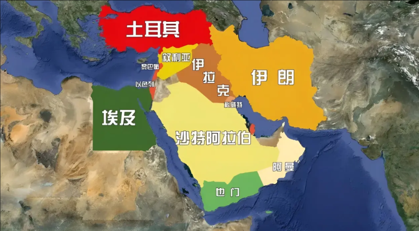 当年跟埃及一起打以色列，冲在最前面的就是约旦和叙利亚，后面支持他们的是沙特。但现