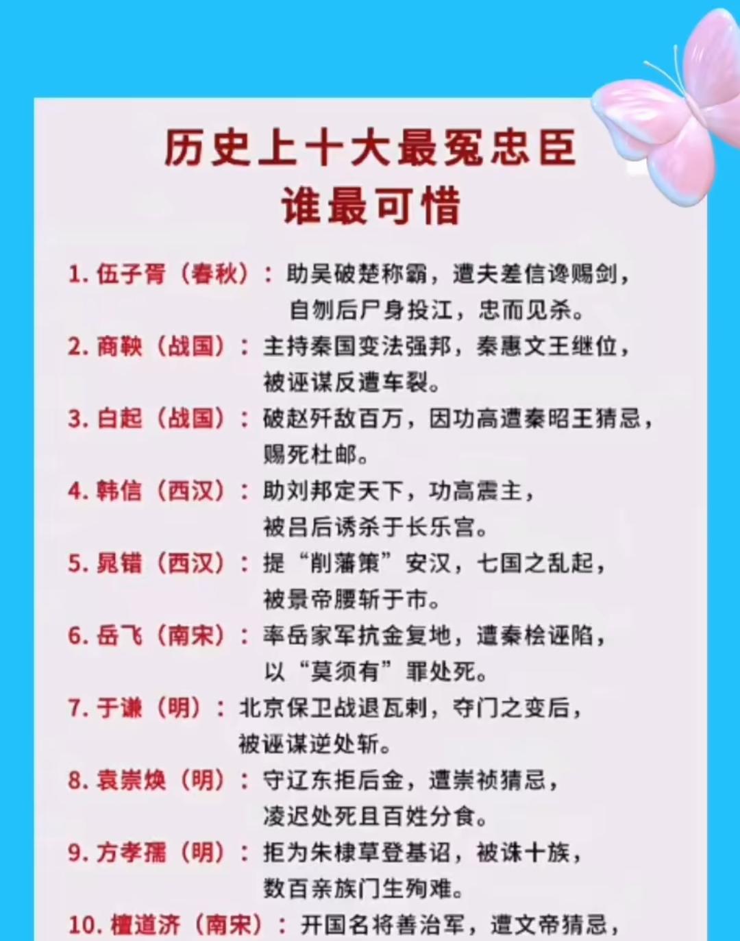 看了一下，只有晁错是真冤枉。