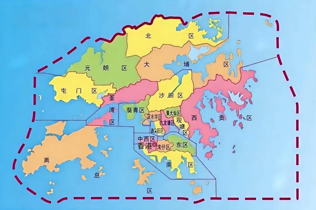 香港特别行政区位于香中国南部，珠江口以东与南海隔海相望想。香港陆地面积为1116