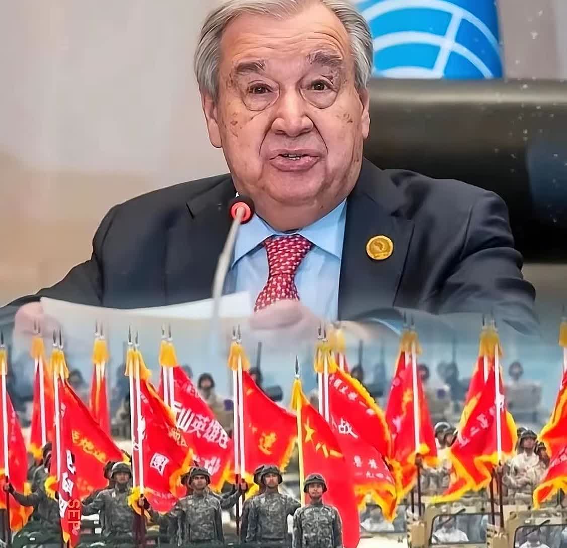 联合国秘书长，

古古特雷斯这话说得一点没掺水分。

他来中国参加上合峰