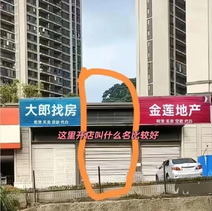 左边是大朗找房，右边是金莲地产，中间开个店叫什么名字更好呢？大神们评论区走一波