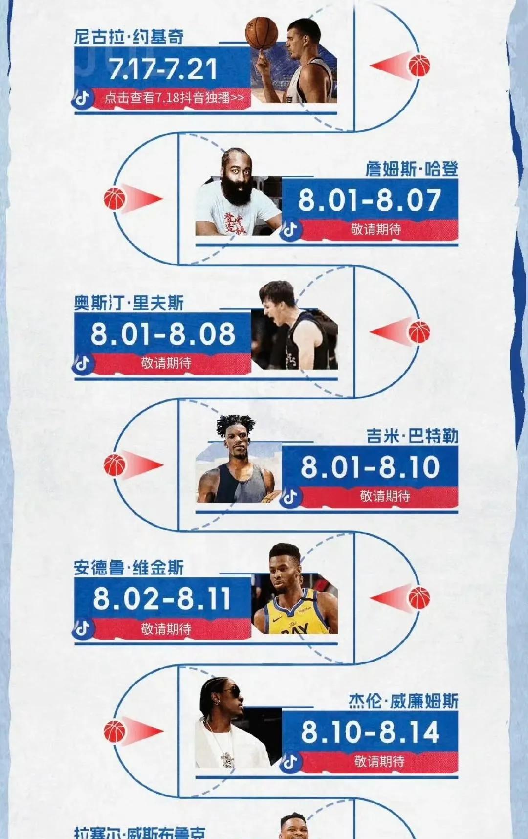 今年夏天NBA球星的中国行非常多！
这两天约基奇在中国，下个月哈登就过来。
罗斯