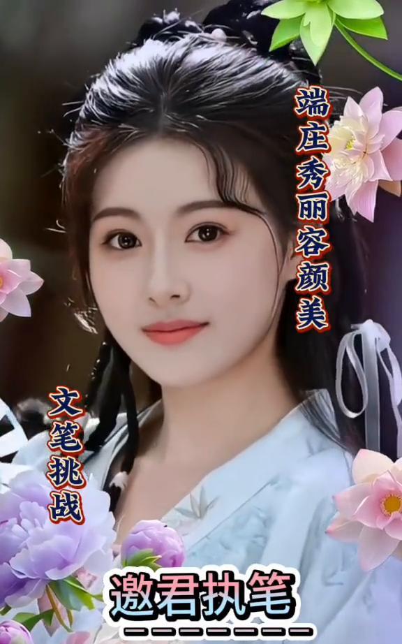 端庄秀丽容颜美，文笔挑战。
邀君执笔。