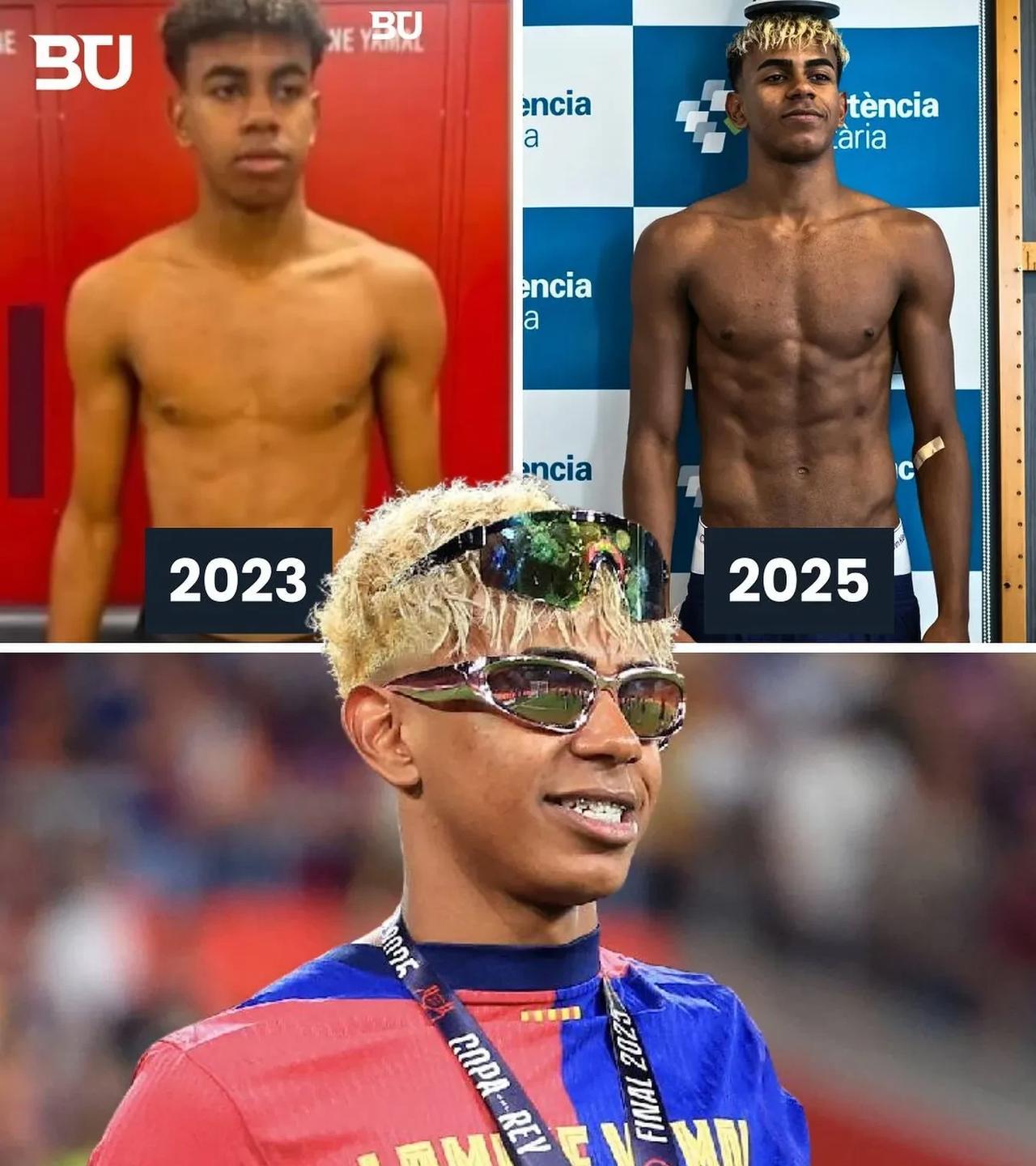 西班牙媒体晒出了亚马尔从03年进入公众视野到05年成为世界顶级球星的变化，看的出