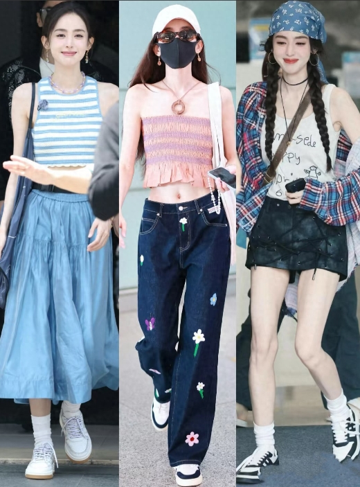 假期跟娜扎学穿搭，小背心、阔腿裤、平底鞋，随便一穿就是大美女
